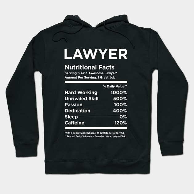 Lawyer Nutritional Facts Hoodie by produdesign